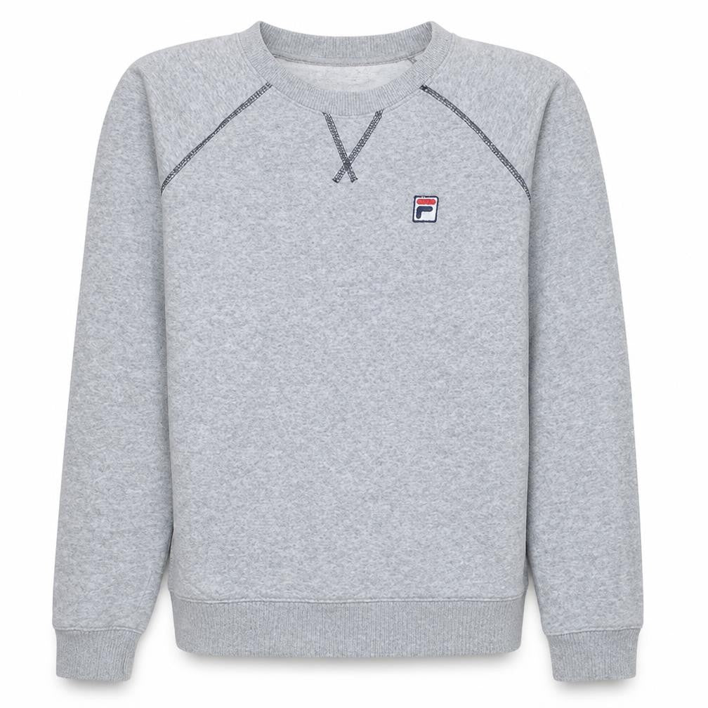 Fila Men's Grey Crew Neck Sweatshirt L Classic Fit Cotton Blend