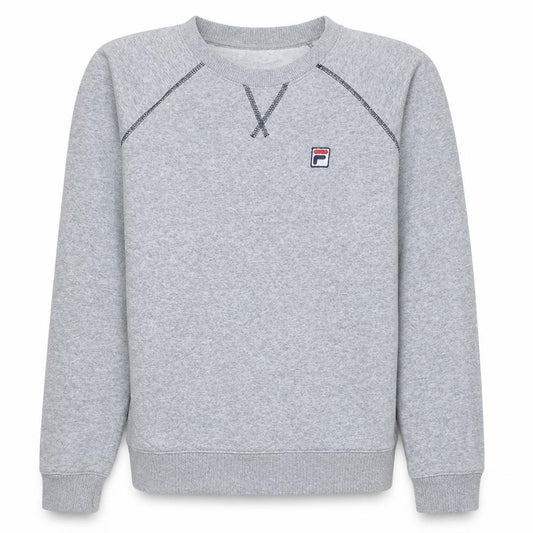Fila Men's Grey Crew Neck Sweatshirt L Classic Fit Cotton Blend