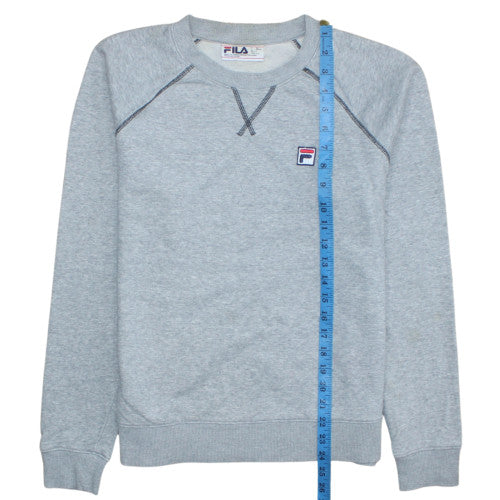 Fila Men's Grey Crew Neck Sweatshirt L Classic Fit Cotton Blend