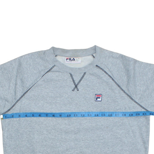 Fila Men's Grey Crew Neck Sweatshirt L Classic Fit Cotton Blend