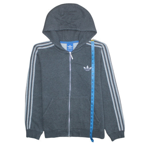 Adidas Mens Grey Full Zip Hoodie Size M Sports Casual