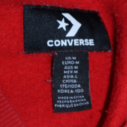 Converse Mens Red Crew Neck Sweatshirt Size M Cotton Blend Pullover