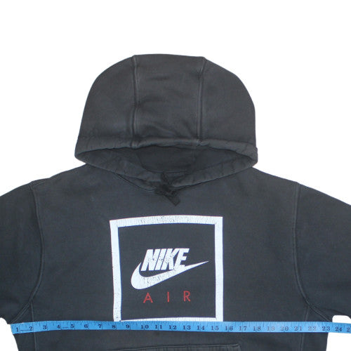 Nike Men Black Pullover Hoodie M Graphic Print Fleece Sweatshirt