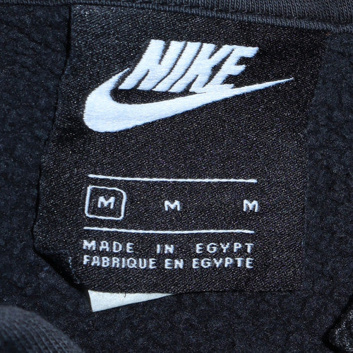 Nike Men Black Pullover Hoodie M Graphic Print Fleece Sweatshirt