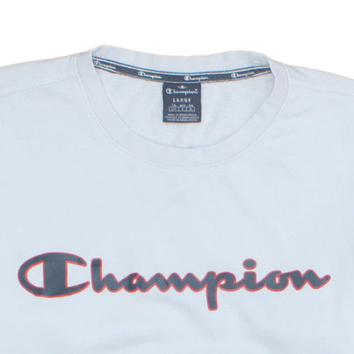 Champion Men's White Pullover Large Crew Neck Sweatshirt