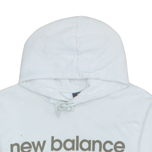 New Balance Men's White Pullover Hoodie S Logo Sportswear