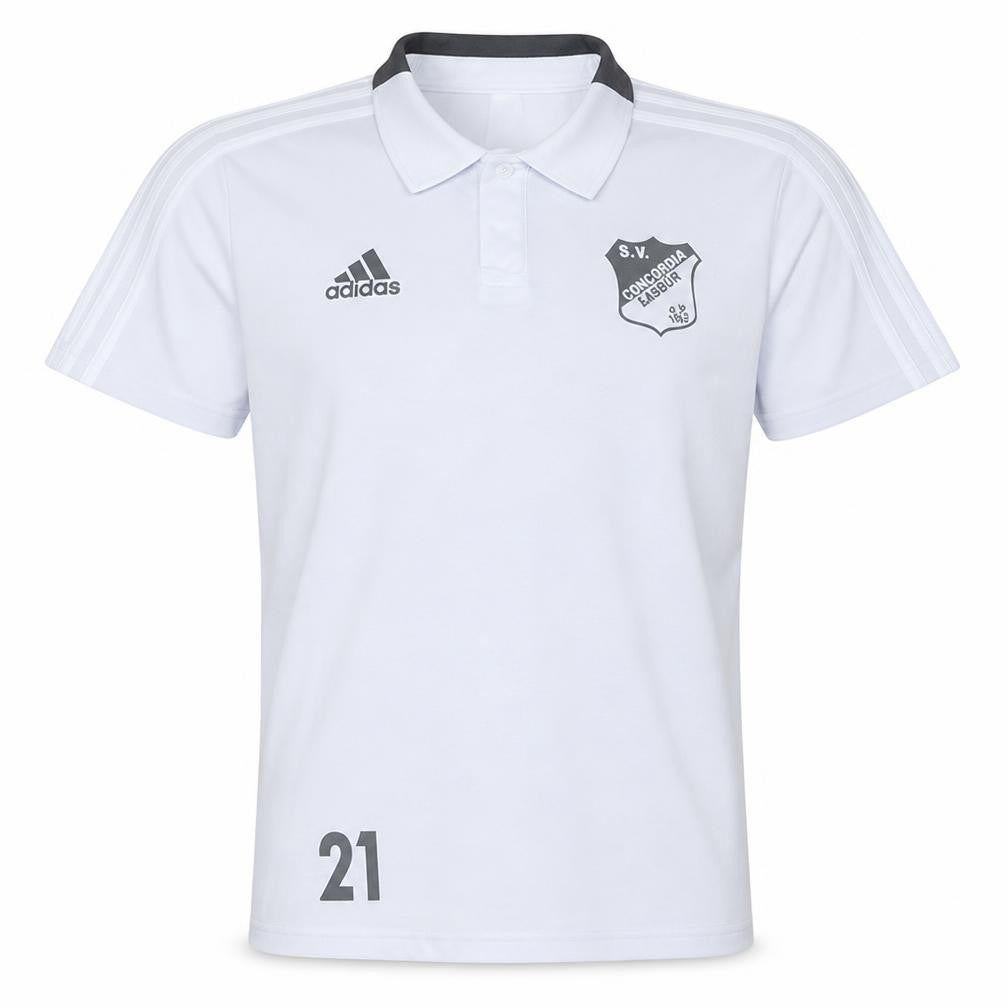 Adidas Men White SV Concordia Langen Polo Shirt Size M Athletic Fit