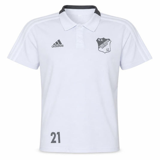 Adidas Men White SV Concordia Langen Polo Shirt Size M Athletic Fit