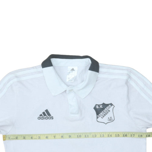 Adidas Men White SV Concordia Langen Polo Shirt Size M Athletic Fit