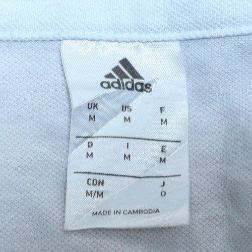 Adidas Men White SV Concordia Langen Polo Shirt Size M Athletic Fit