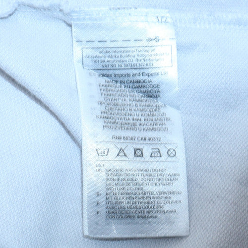 Adidas Men White SV Concordia Langen Polo Shirt Size M Athletic Fit