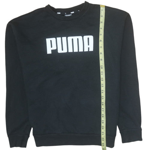 Puma Men's Black Crew Neck Sweatshirt M Graphic Logo Classic Fit