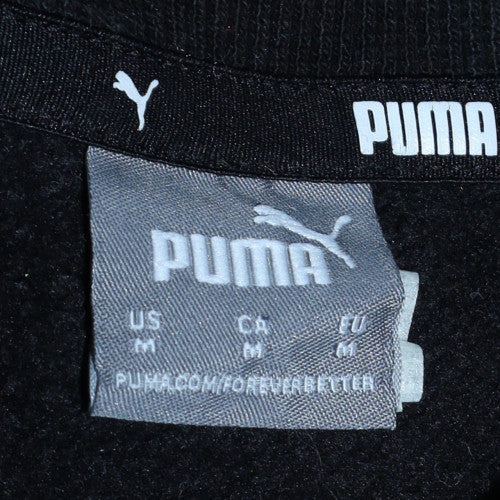 Puma Men's Black Crew Neck Sweatshirt M Graphic Logo Classic Fit