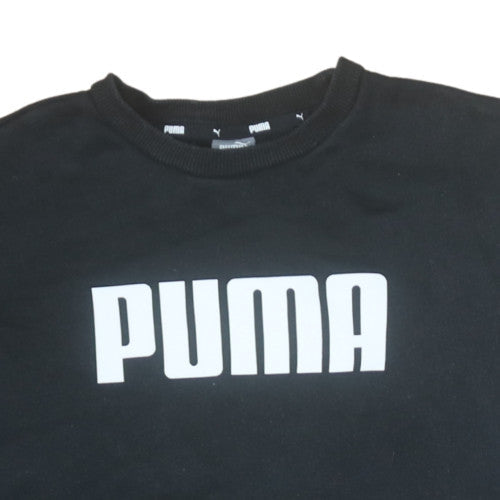 Puma Men's Black Crew Neck Sweatshirt M Graphic Logo Classic Fit