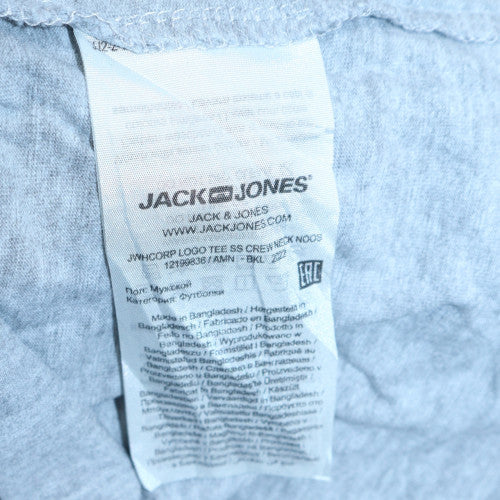 Jack & Jones Men's Grey Graphic Logo Short Sleeve T-Shirt M