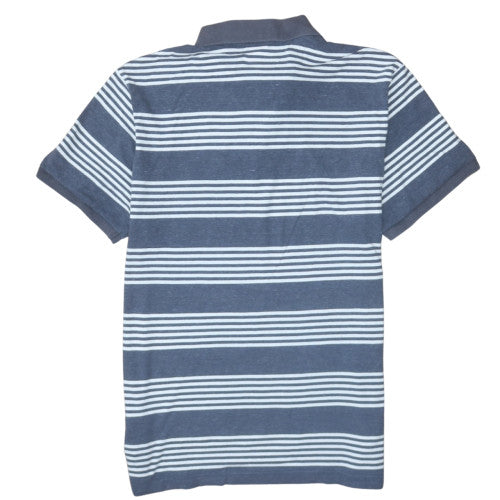 Nike Men's Blue Striped Collared Polo Shirt XL Regular Fit