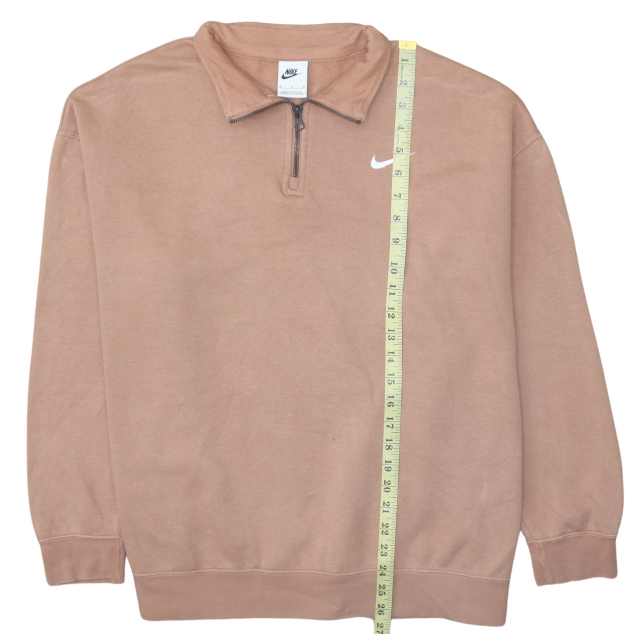 Nike Men's Brown 1/4 Zip Fleece Sweatshirt Size M