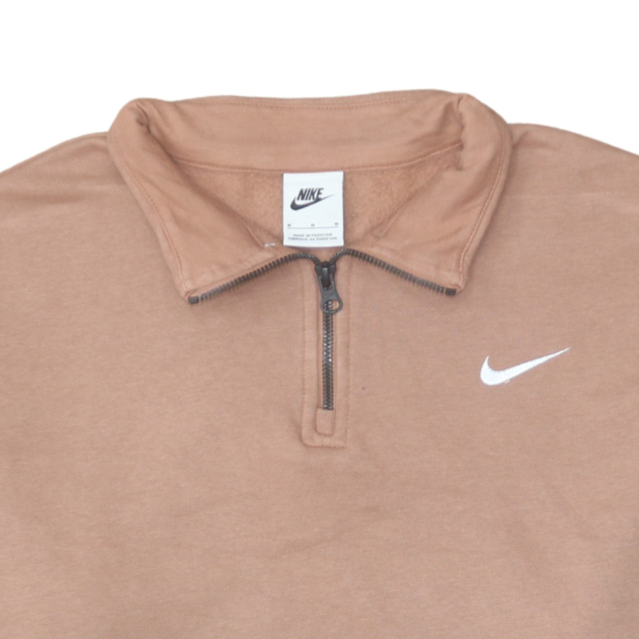 Nike Men's Brown 1/4 Zip Fleece Sweatshirt Size M