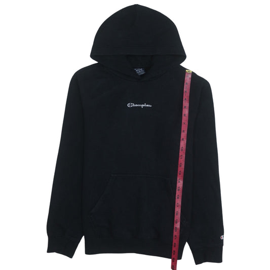 Champion Men's Black Pullover Hoodie Medium Fleece Logo Sweatshirt