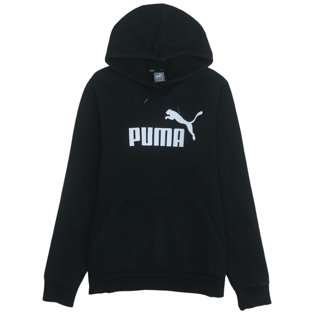Puma Men's Black Pullover Hoodie Size L Logo Fleece Sweatshirt