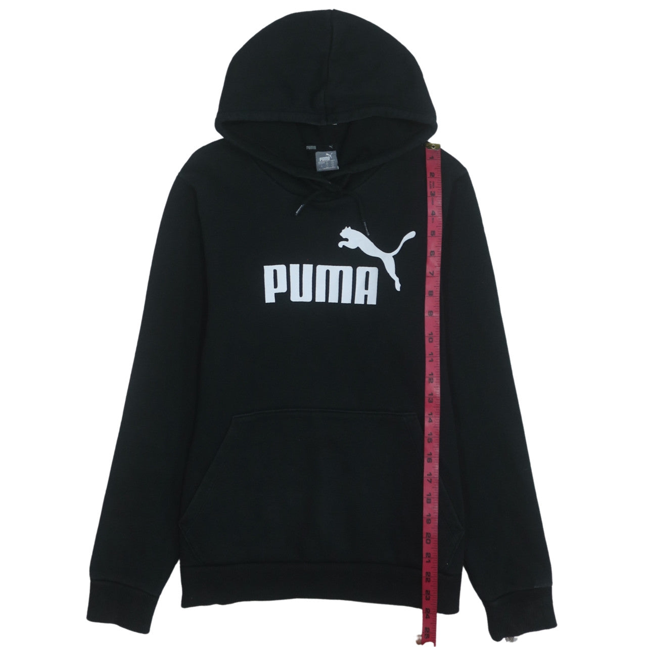 Puma Men's Black Pullover Hoodie Size L Logo Fleece Sweatshirt