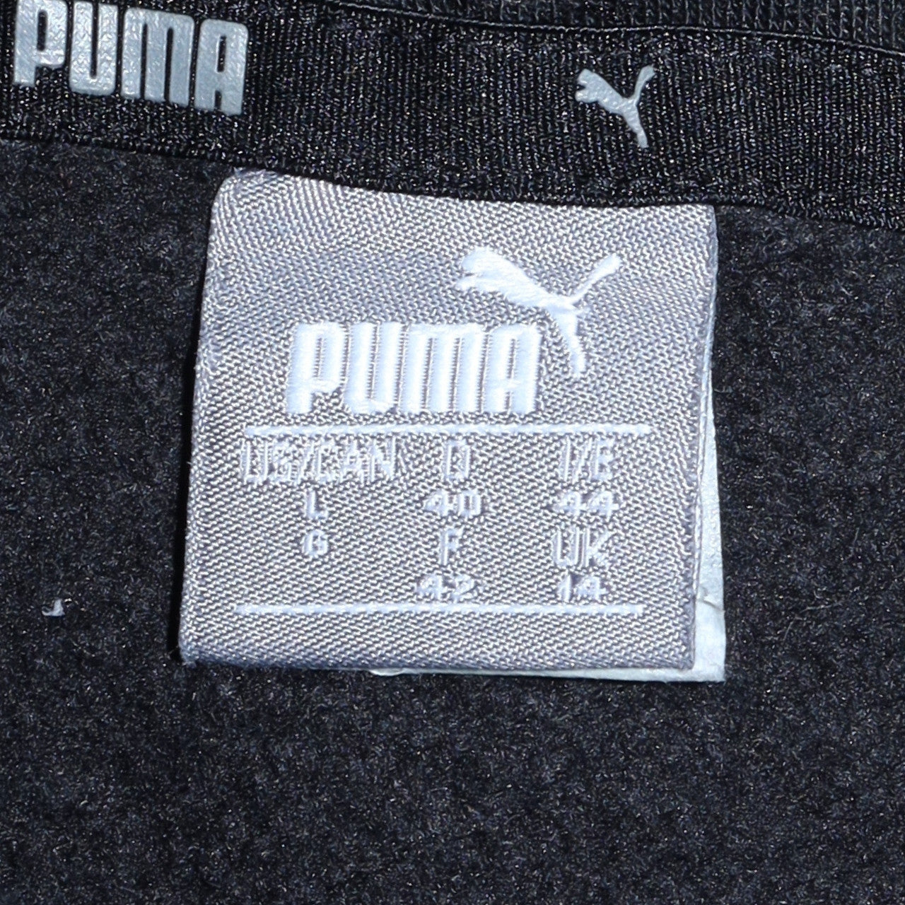 Puma Men's Black Pullover Hoodie Size L Logo Fleece Sweatshirt