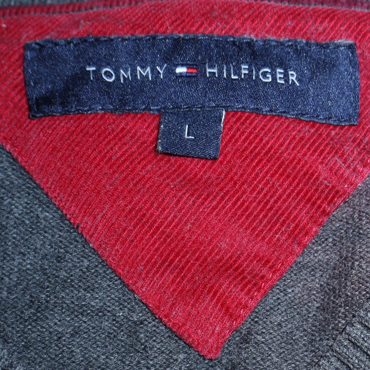 Tommy Hilfiger Men's Grey V-Neck Cotton Knit Sweatshirt Size L