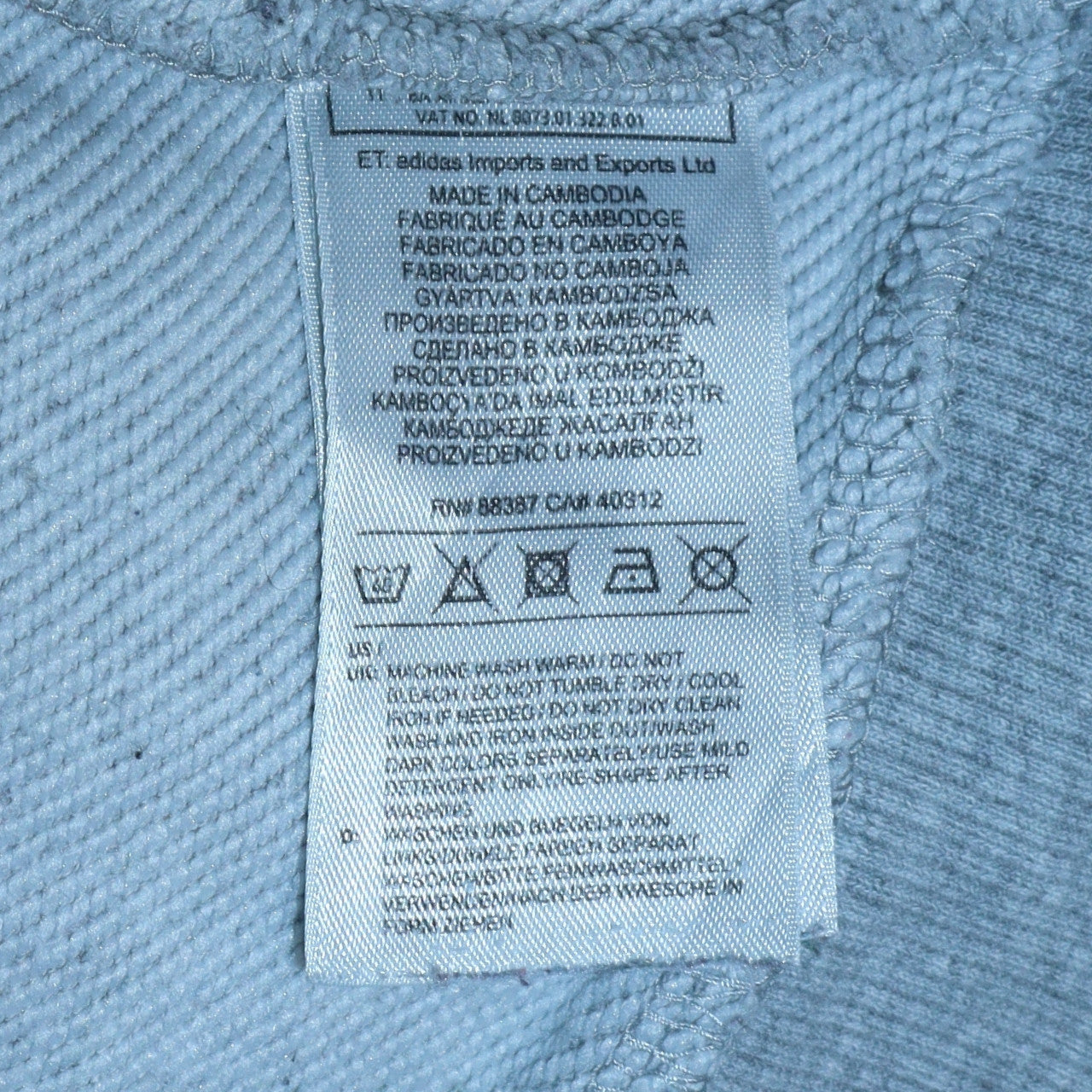 Adidas Mens Grey Pullover Hoodie L Logo Sports Cotton Blend