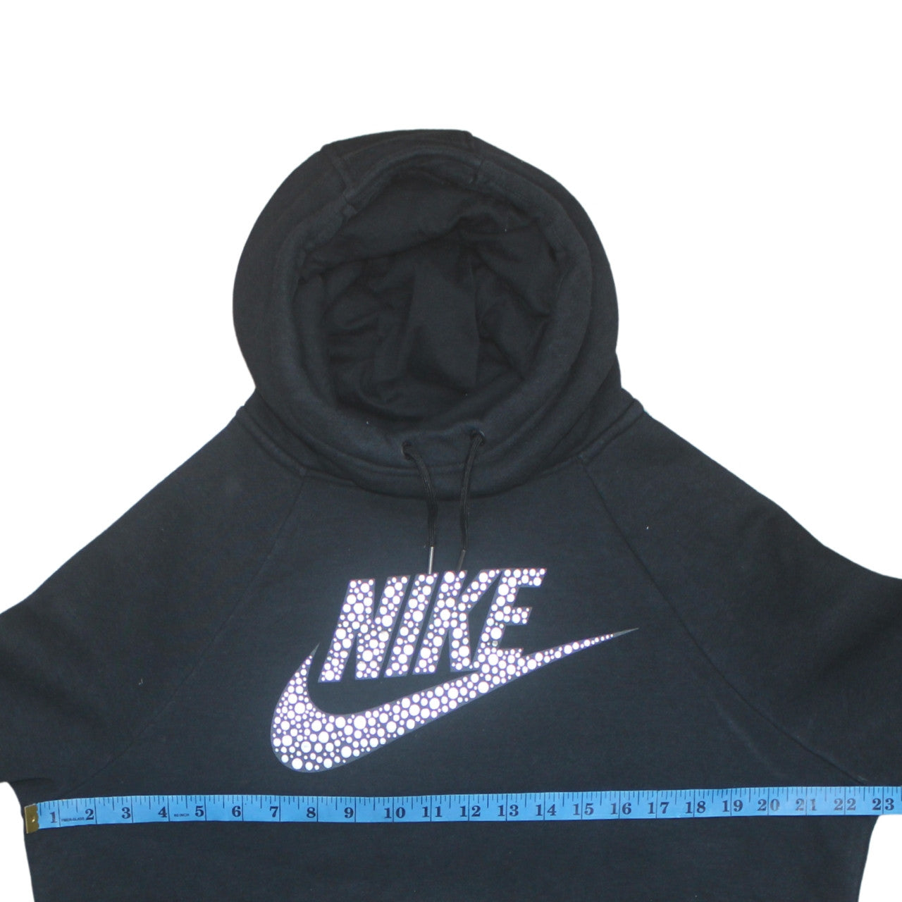 Nike Women Black L Pullover Hoodie Sweatshirt Logo Cotton Blend