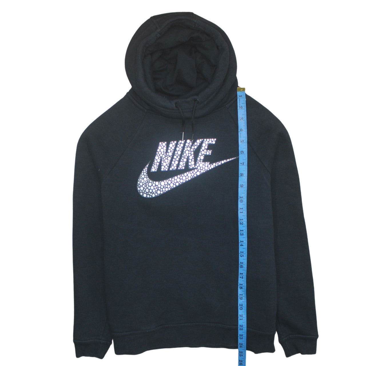 Nike Women Black L Pullover Hoodie Sweatshirt Logo Cotton Blend