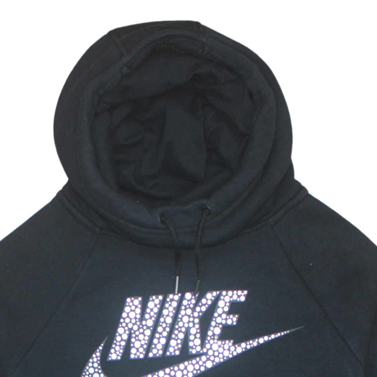 Nike Women Black L Pullover Hoodie Sweatshirt Logo Cotton Blend