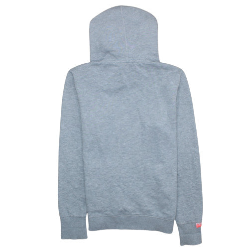 Superdry Womens Grey Pullover Hoodie L Logo Print Casual Sweatshirt