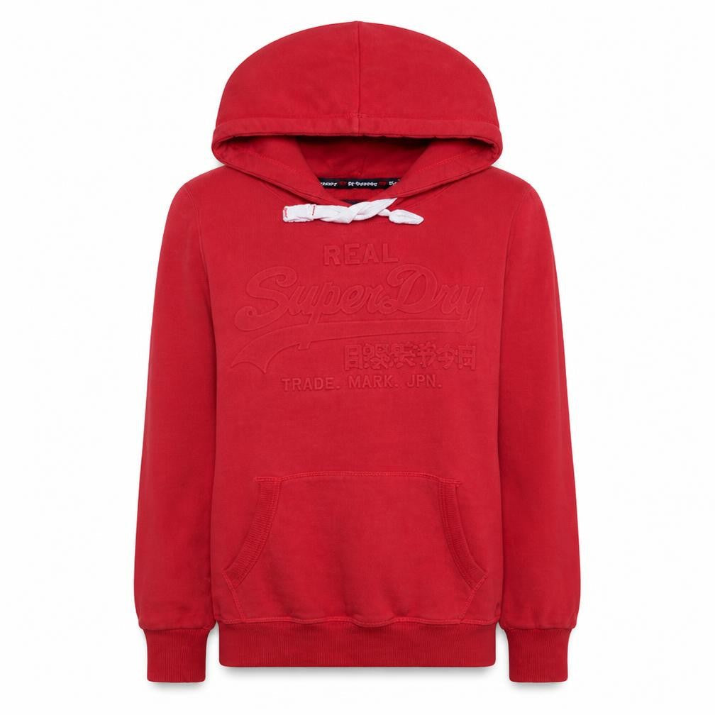 Superdry Womens Red Pullover Hoodie Size M Cotton Blend