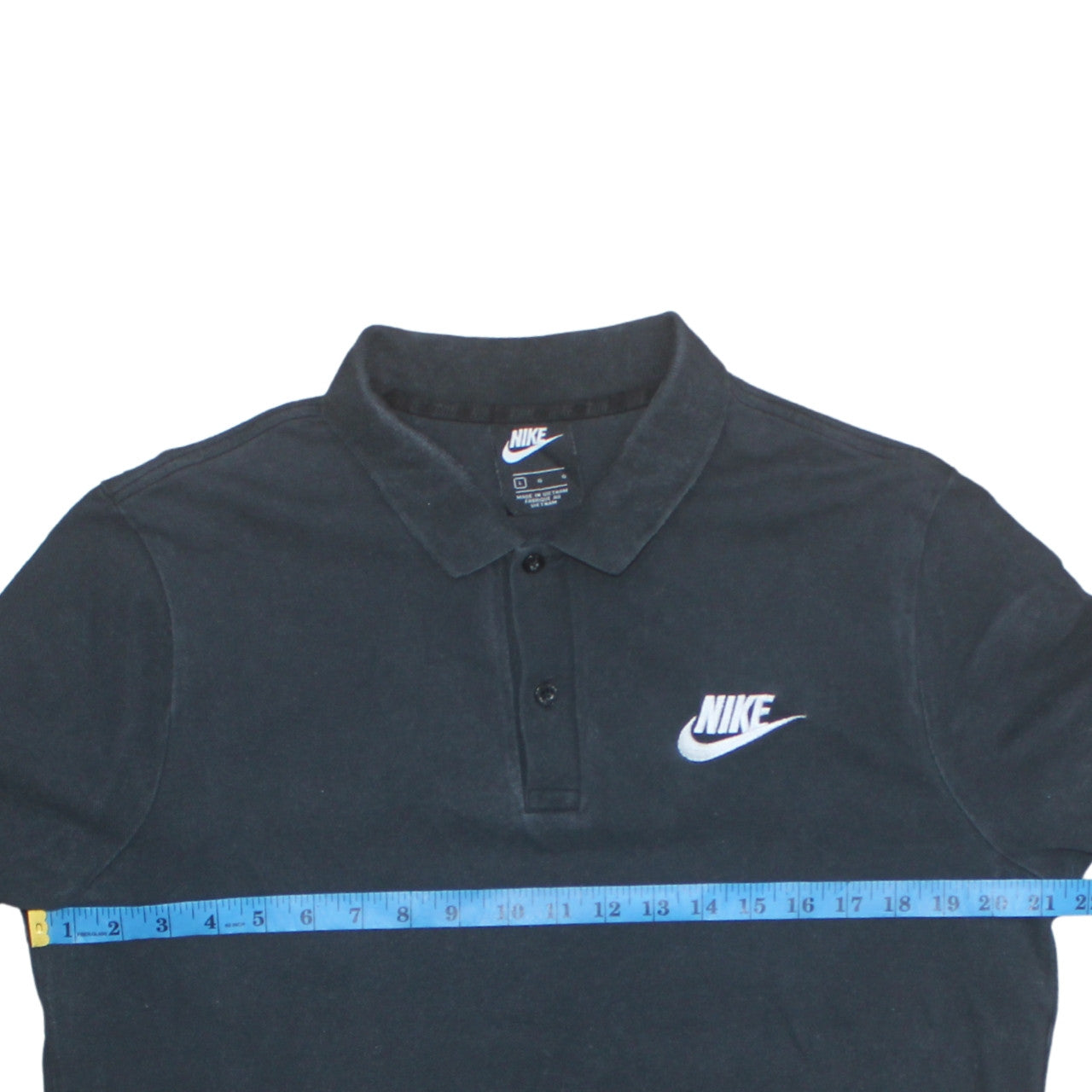 Nike Men's Black Cotton Short Sleeve Polo Shirt Size L