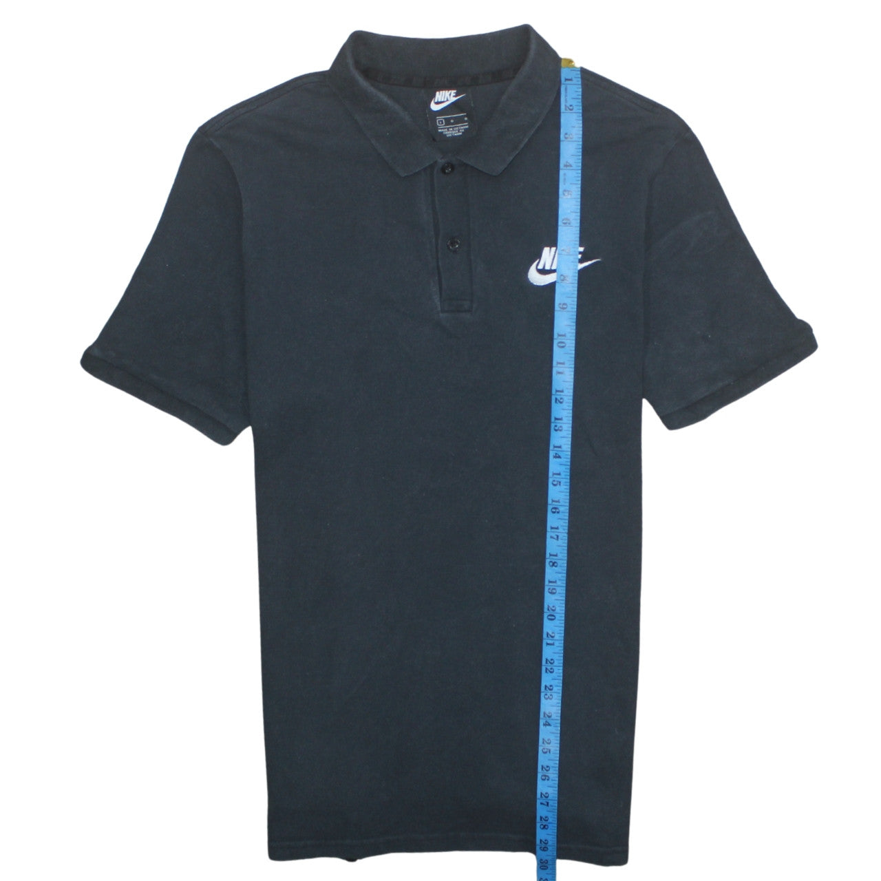 Nike Men's Black Cotton Short Sleeve Polo Shirt Size L