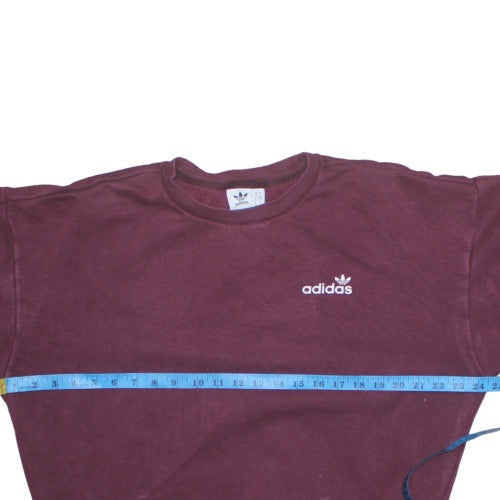 Adidas Women's Burgundy Crew Neck Sweatshirt Size 10 Cotton Blend