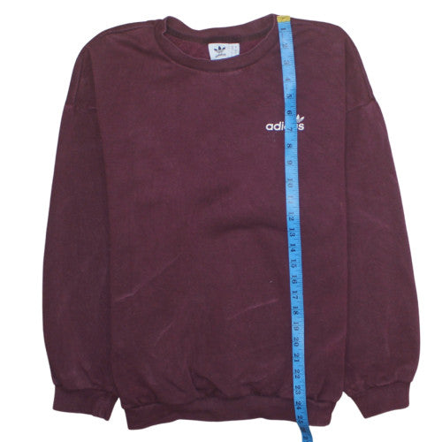 Adidas Women's Burgundy Crew Neck Sweatshirt Size 10 Cotton Blend