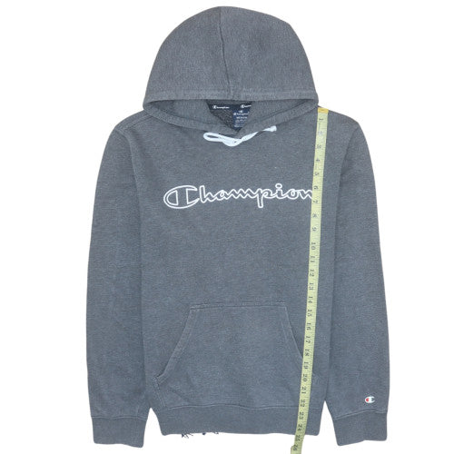 Champion Men's Grey Pullover Hoodie Medium Fleece Logo Sweatshirt