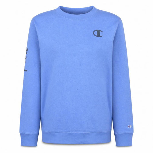 Champion Women's Blue Crew Neck Sweatshirt Size L Logo Print