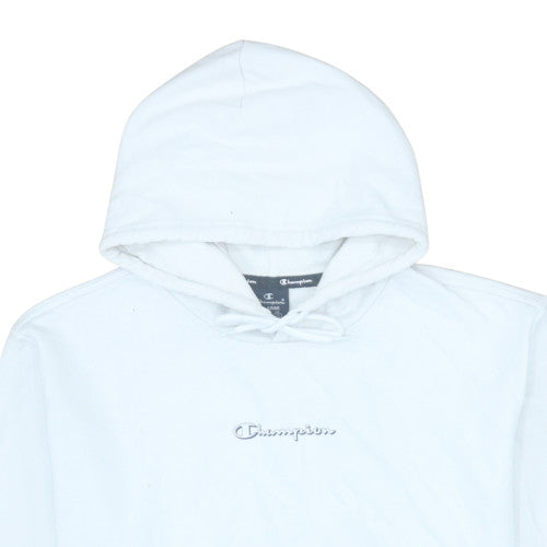 Champion Men's White Pullover Hoodie XL Regular Fit Fleece Logo