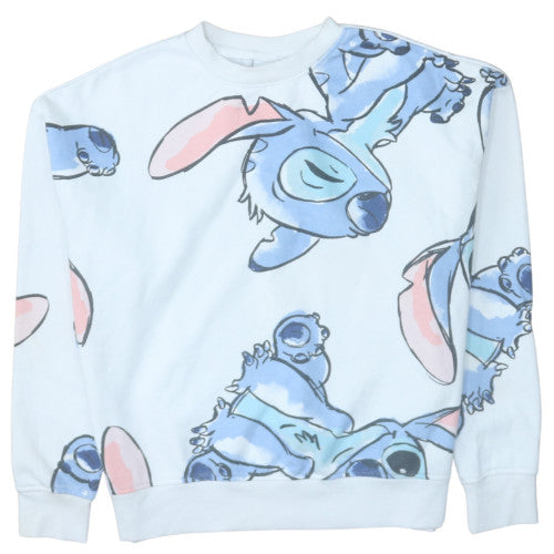 Primark Disney Women White Stitch Sweatshirt UK 10/12 Pullover Crew Neck