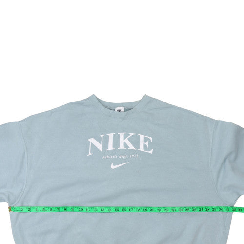 Nike Men's Blue Graphic Print Crew Neck Sweatshirt Size M