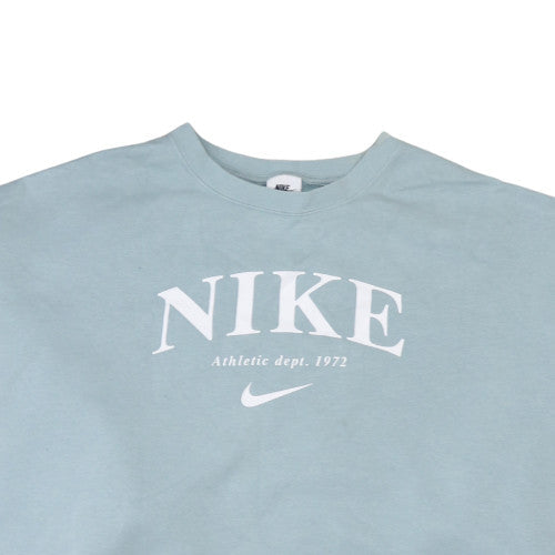 Nike Men's Blue Graphic Print Crew Neck Sweatshirt Size M