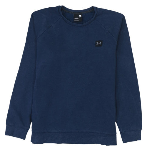 Under Armour Mens Blue Crew Neck Sweatshirt Large Fleece Pullover