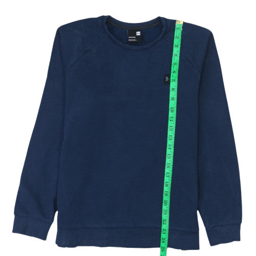 Under Armour Mens Blue Crew Neck Sweatshirt Large Fleece Pullover