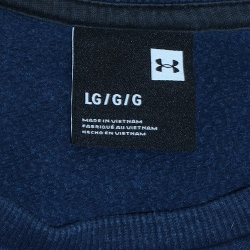 Under Armour Mens Blue Crew Neck Sweatshirt Large Fleece Pullover