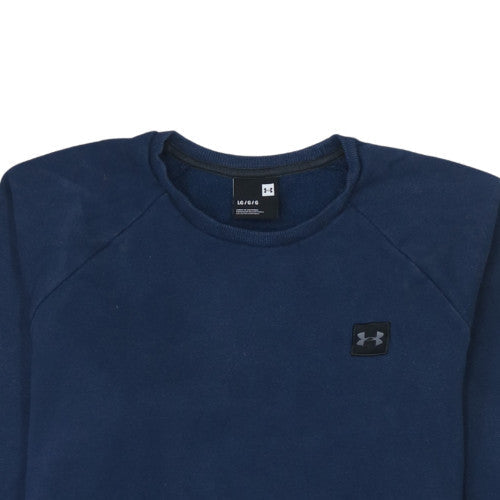Under Armour Mens Blue Crew Neck Sweatshirt Large Fleece Pullover