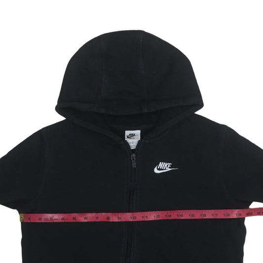 Nike Boys Black XL Full Zip Hoodie with Logo - Classic Fleece Sweatshirt