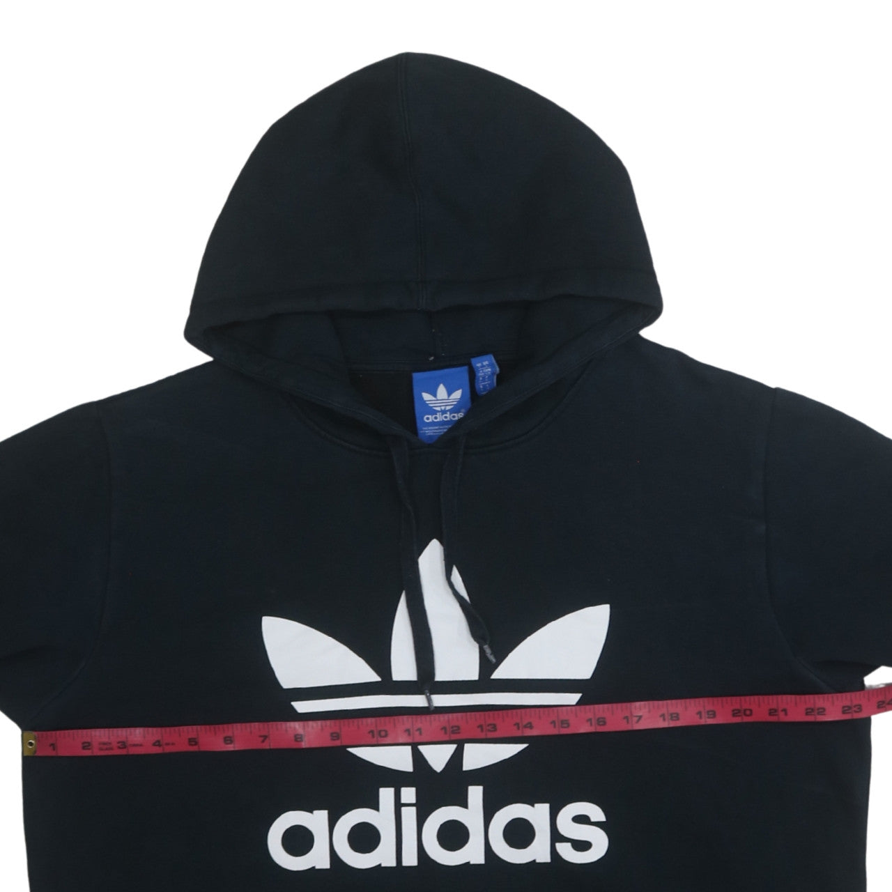 Adidas Mens Black Pullover Hoodie Large Logo Fleece Sweatshirt