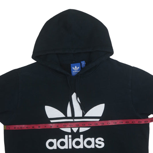 Adidas Mens Black Pullover Hoodie Large Logo Fleece Sweatshirt